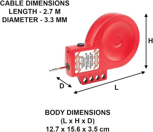 Master Lock Lockout Device with Retractable Cable [Steel Cable with Red Plastic Coating] – Security, Lock – S856 in Kuwait