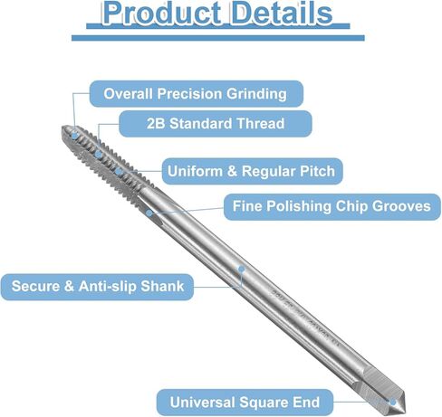 Uxcell 4 قطعة صنابير لولبية مستقيمة 1/4-20 UNC 2B خيط 4 "طويل جدًا HSS6542 آلة خيوط طحن الحنفية أدوات التنصت in Saudi Arabia