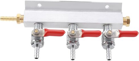 GLOGLOW 3 Way CO2 Gas Distribution Manifold, Aluminum Copper Stainless Steel, Beer Dispensing and Wine Making Tool for Home Use in Saudi Arabia