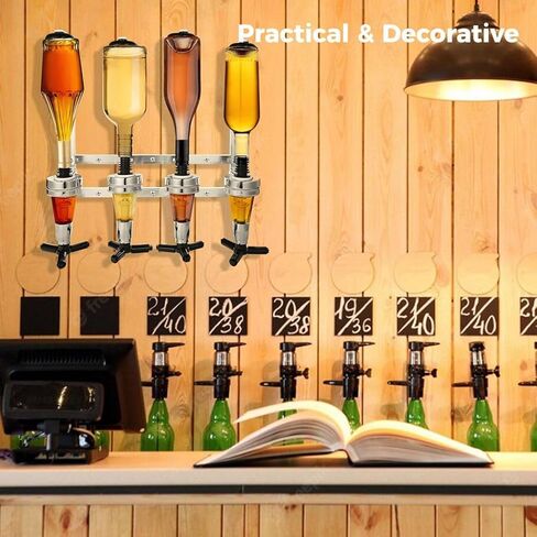 Bar Dispenser Station, 4-Bottle Liquor Dispenser, Wall Mount Bar Butler Holder in Kuwait