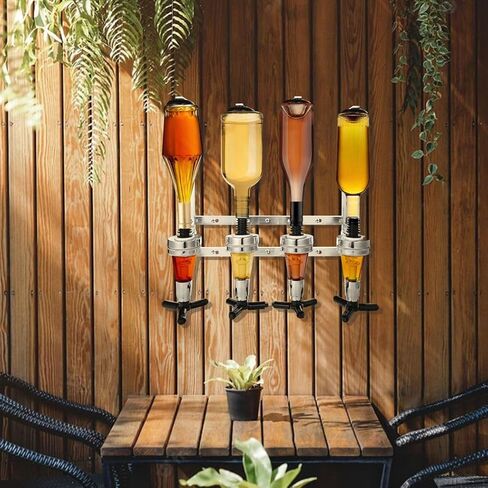 Bar Dispenser Station, 4-Bottle Liquor Dispenser, Wall Mount Bar Butler Holder in Kuwait