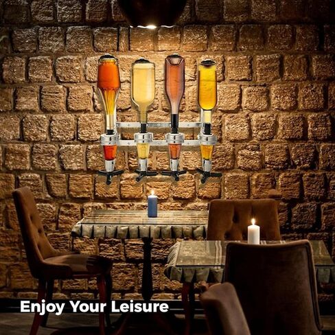 Bar Dispenser Station, 4-Bottle Liquor Dispenser, Wall Mount Bar Butler Holder in Kuwait