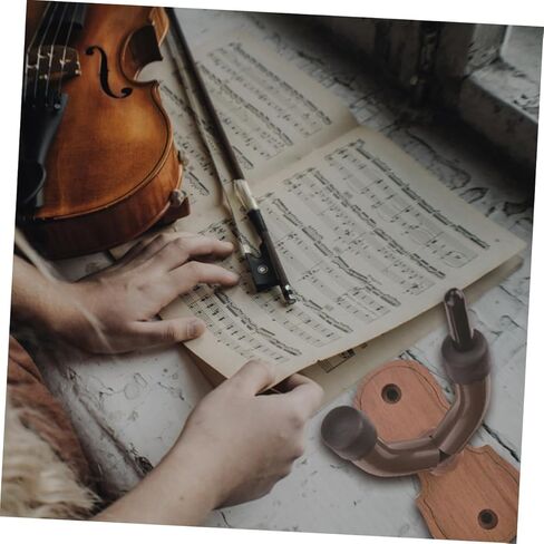 Wall Mounted Violin Hanger Rack with Walnut Base Space Saving Hook for Erhu and String Instruments Compact Lightweight Storage Holder for Home Studio in Saudi Arabia