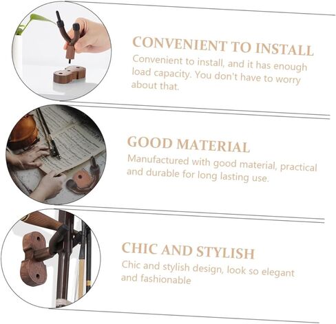 Wall Mounted Violin Hanger Rack with Walnut Base Space Saving Hook for Erhu and String Instruments Compact Lightweight Storage Holder for Home Studio in Saudi Arabia