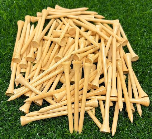 NorthPointe Golf Tees Bamboo مقاس 3 1/4 بوصة عدد 100 حقيبة متينة بتصميمات متعددة in Kuwait