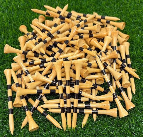 NorthPointe Golf Tees Bamboo مقاس 3 1/4 بوصة عدد 100 حقيبة متينة بتصميمات متعددة in Kuwait