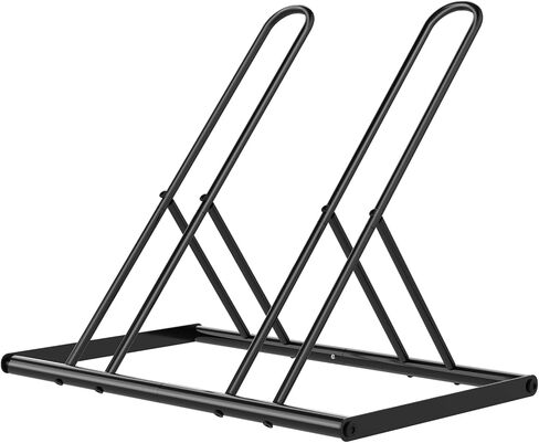 Tuenort 2 Bike Rack, Parking Bike Stand, Outdoor For Mountain Floor Bike Rack, Heavy Duty For Bicycle Garage, Space-Saving Bicycle Holder For Home, Yard, Office, Black in Saudi Arabia