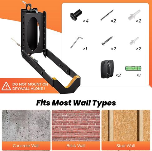 2 حزمة من حامل الدراجة على الحائط، حامل دراجة دوار عمودي غير قابل للرفع لتخزين المرآب والشقة، 4 أحجام قابلة للتعديل شماعة حائط للدراجة تحمل 77 رطل، منظم موفر للمساحة لدراجة الطريق MTB in Kuwait