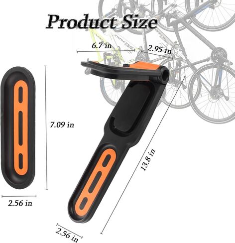 وحدة تخزين مرآب مثبتة على جدار الدراجة - شماعة دراجة قابلة للدوران، رف عمودي موفر للمساحة يحمل ما يصل إلى 66 رطلاً، سهل التركيب in Kuwait