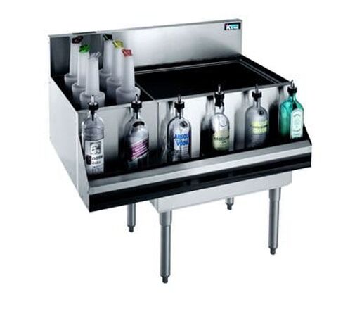 Krowne Metal KR18-M36R-10 Royal 1800 Series Underbar Ice Bin / محطة الكوكتيل وصندوق الزجاجات جيدًا 36 بوصة عرض × 19 بوصة عمق مع 24 بوصة عرض صندوق ثلج مدمج ذو 10 دوائر على اليمين in Saudi Arabia