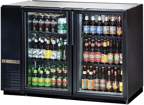 True Black 2-Swing Glass Door Back Bar Cooler for 82 6-Packs in Saudi Arabia