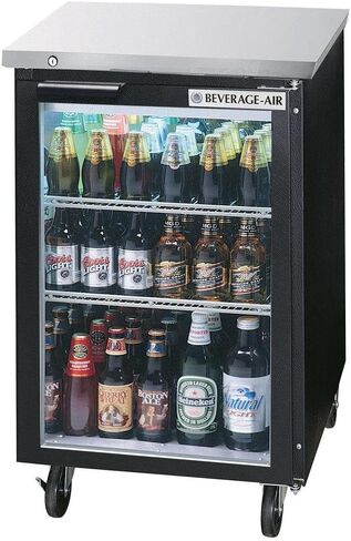 Beverage-Air BB24G-1-B ثلاجة بباب خلفي زجاجي مقاس 24 بوصة سعة 7.8 قدم مكعب، لون أسود مثبتة في الخارج والخلف in Saudi Arabia