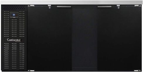 Continental Refrigerator BBC69 Two Section Refrigerated Back Bar Cooler, 69" W x 34-3/4"H, Black Exterior in Kuwait