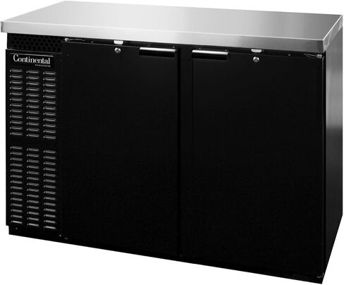 Continental Refrigerator BBC59 Two Section Refrigerated Back Bar Cooler, 59" W x 34-3/4"H, Black Exterior in Kuwait
