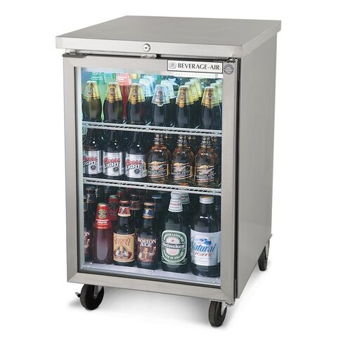 Beverage-Air BB36HC-1-FG-S-27 ثلاجة بشريط خلفي مقاس 36 بوصة - ستانلس ستيل - باب زجاجي - تصنيف الطعام - سطح SS مقاس 2 بوصة in Saudi Arabia