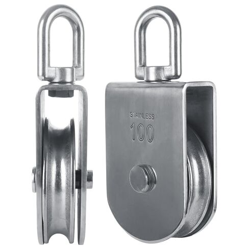 LANIAKEA M100 Lifting Single Pulley Roller Loading 3300Ibs Heavy Duty Swivel Lifting Rope Pulley Block Stainless Steel Pulley in Saudi Arabia
