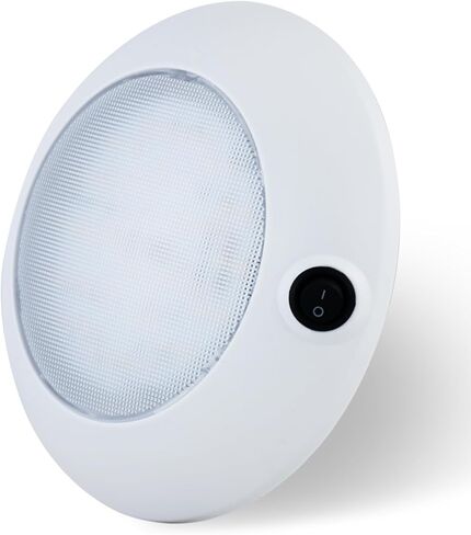 LED Dome Light, 12V DC Surface Mount Ceiling Light with Switch, Super Bright 334LM Warm White (2900-3200K), IP66 Waterproof, 120° Beam Angle for Cabin, RV, Marine Interior Lighting (5.5 inches) in Saudi Arabia