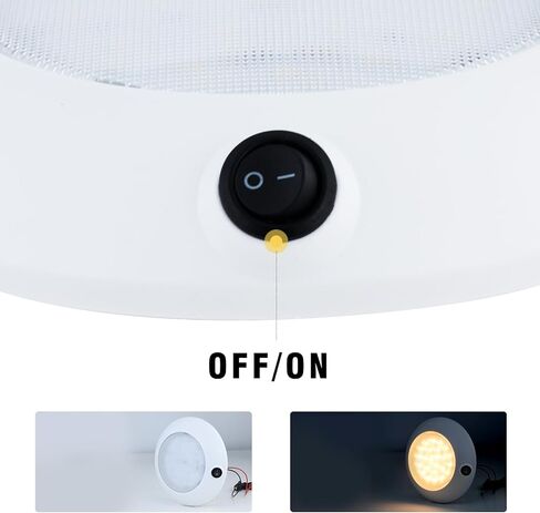 LED Dome Light, 12V DC Surface Mount Ceiling Light with Switch, Super Bright 334LM Warm White (2900-3200K), IP66 Waterproof, 120° Beam Angle for Cabin, RV, Marine Interior Lighting (5.5 inches) in Saudi Arabia