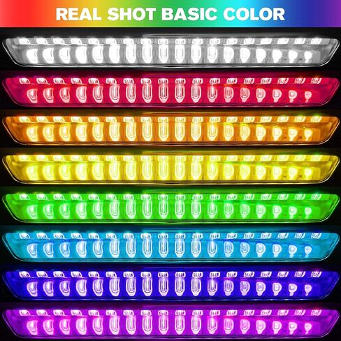 HUSUKU GT1 (2.0) Boat RGB LED Lights Underwater Marine Color Light Kit, SUS316, 2000LM 36LED 12V~24V IP68 Waterproof, Wireless Grouping and Control Auto Sync, for Yacht Boat Dock Deck Fishing Light in Kuwait