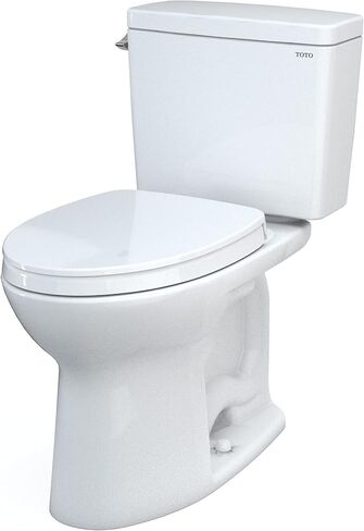 TOTO® Drake® مرحاض من قطعتين ممدود بارتفاع عالمي 1.28 GPF TORNADO FLUSH ® مزود بمقعد خشن مقاس 10 بوصات وCEFIONTECT® وSoftClose® وWASHLET®+ جاهز، قطن أبيض - MS776124CEFG.10#01 in Saudi Arabia