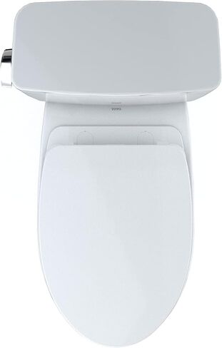 TOTO® Drake® مرحاض من قطعتين ممدود بارتفاع عالمي 1.28 GPF TORNADO FLUSH ® مزود بمقعد خشن مقاس 10 بوصات وCEFIONTECT® وSoftClose® وWASHLET®+ جاهز، قطن أبيض - MS776124CEFG.10#01 in Saudi Arabia