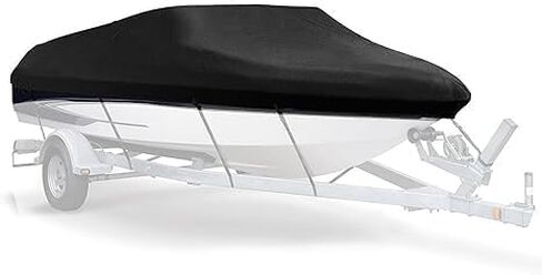 GXARTS Boat Cover 17-19ft Waterproof Trailerable Heavy Duty UV Resistant Marine Grade Outboard Cover Fits for V Shape/V-Hull, Tri-Hull Runabouts, Pro-Style, Bass Boats 600x310 cm/236.22x122.05 inch in Saudi Arabia