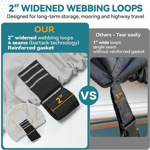 5-ply 1200D 100% Waterproof T-Top Boat Cover Solution Dyed Fade-Proof Trailerable Hard Top Boat Cover with 21 Windproof Straps, Motor Cover Fit 21'-23' Long Center Console Boat with T Top Roof in Kuwait