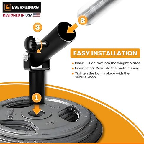 مرفق صف قضيب T من EVERSTRONG مع مقبض لغم أرضي مرفق على شكل حرف V - مرفق لغم أرضي دوار 360 درجة للحديد لتمرين الجسم بالكامل في صالة الألعاب الرياضية المنزلية - المساحات الصغيرة - حامل الألغام الأرضية القرفصاء المميتة in Kuwait