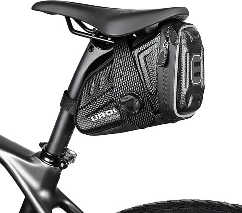 Bike Saddle Bag For Rear Rack Waterproof,Bike Seat Bag Black，Bike Pack Under Seat 1.5L in Saudi Arabia