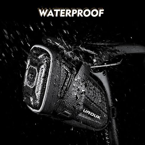 Bike Saddle Bag For Rear Rack Waterproof,Bike Seat Bag Black，Bike Pack Under Seat 1.5L in Saudi Arabia