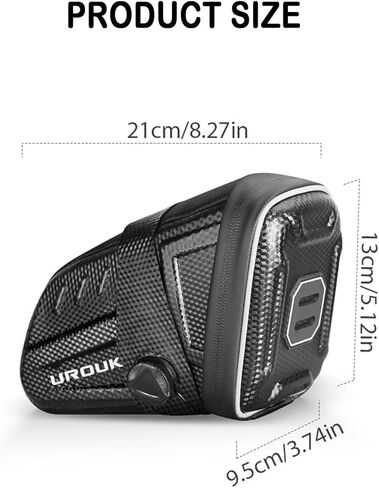 Bike Saddle Bag For Rear Rack Waterproof,Bike Seat Bag Black，Bike Pack Under Seat 1.5L in Kuwait