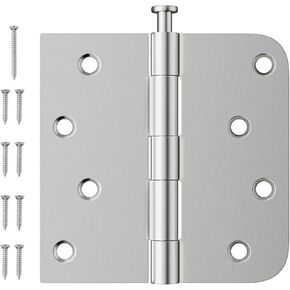 3 Pack Black Door Hinges 4 Inch, Exterior Door Hinges with Square & 5/8" Radius, Removable Pin, Perfect for Heavy-Duty Front & Back Door, Antirust & No Squeaks in Saudi Arabia