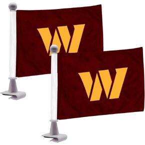 Fanmats NFL - Washington Commanders 2pc Automotive Ambassador Flags, Great for Hoods or Trunks | Burgandy | 4" x 6" | W Primary Logo in Saudi Arabia