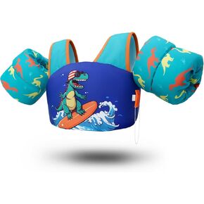 Toddler Swim Vest Swim Jacket Toddler Life Jacket 30-50 Lbs, US Coast Guard Approved Life Vest Kids Arm Floaties for Toddlers Water Wing with Whistle in Kuwait