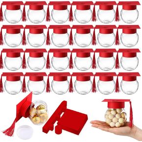 24 PCS التخرج حاويات الصمغية التخرج تفضل التخرج مربع هدايا التخرج صناديق الحلوى صناديق خريج كاب كاب جار in Kuwait