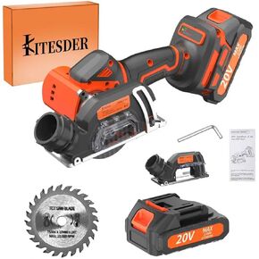 طقم منشار دائري بدون فرش مقاس 3 بوصة - يشتمل على منشار دائري وشاحن بطارية ويأتي مع شفرة منشار واحدة. يتميز بعمق قطع قابل للتعديل بمقدار 45 درجة، وقفل أمان. in Kuwait