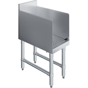 304 Stainless Steel Recessed Underbar Drainboard with 3" Backsplash, Removable Perforated Drainboard | Side Splashes, Galvanized Legs, 1.5" Drain Included (22.5" x 12") in Kuwait