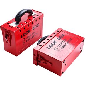Lockout Tagout Group Lock Box, Red Portable Steel Box 12 Safety Padlock Capacity for Loto Procedures, 2 Pack in Kuwait