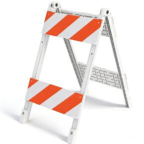 حاجز أمان قابل للطي مقاس 45 بوصة من OrangeStar، حاجز للتحكم في الحشود على شكل حرف A مع ألواح عاكسة مزدوجة مقاس 8 بوصات، سياج بناء بلاستيكي شديد التحمل، يمكن طيه بشكل مسطح لسهولة التخزين (لوحات عاكسة مزدوجة) in Kuwait