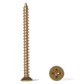 50PCS Flat Head Phillips M6×60mm Carbon Steel Yellow Zinc Plated Wood Screws for Wall Panels Wood & DIY Projects in Saudi Arabia