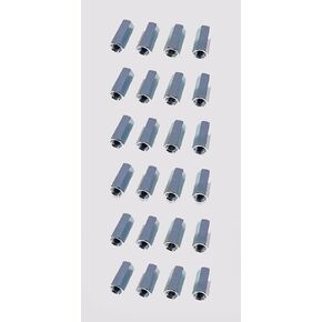24 Pack 1/4-28 X 7/8" Long Fine Thread Hex Coupling Nut with Zinc Plate in Kuwait