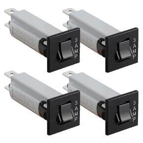 4 قطع من مصهر قاطع الدائرة الحرارية W28-XQ1A-3، 3 أمبير 125/250 فولت تيار متردد و32 فولت تيار مستمر، إعادة ضبط بالضغط، حامل إضافي لأنظمة التدفئة والتهوية وتكييف الهواء والسيارات والأجهزة in Kuwait