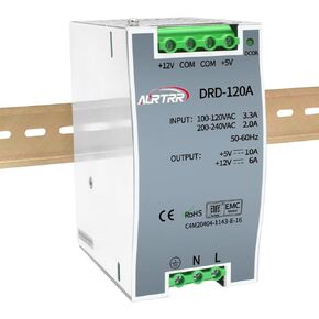 5vdc 12vdc Power Supply Din Rali,Input 100-240Vac,Output 5v 10a and 12v 6a,110vac 120vac 110v/220v Both 3 Amp 120w in Saudi Arabia