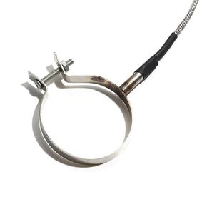 PT100 Clamp Temperature Sensor Diameter 48-65mm Stainless Steel Ring Probe Coil Test Line 2M 1Pcs(2M Diameter 100mm) in Kuwait