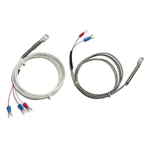 5mm/6mm Hole Washer K/E/PT100 Type Thermocouple Temperature Sensor Probe 1-5M 1Pcs(6mm PT100 Type 1m) in Kuwait