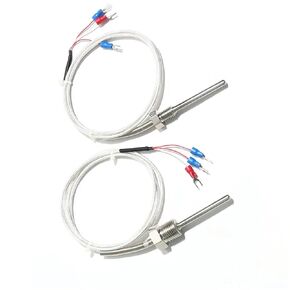 WZP-291 PT100 Type Temperature Sensor M6/M8/M12 Thread Thermal Resistance 5 * 50mm Shielding Wire 1m 1Pcs(5x50mm M12x1 1M) in Kuwait