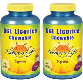 Nature's Life DGL Licorice Tablets, 380 Mg, Chewable, 100 Count in Kuwait
