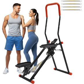 Stair Stepper for Home Gym, Foldable Vertical Climber Workout Machine, 3 Levels of Adjustable Resistance, 350 lbs Capacity Cardio Machine, LCD Monitor, Extended and Widened Anti-Slip footrests in Saudi Arabia