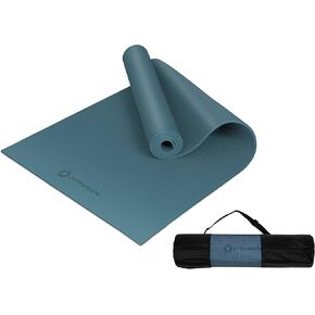 سجادة اليوجا غير السامة من Primasole باللون الأخضر الداكن مع أوضاع - 68 بوصة طول × 24 بوصة عرض × 1/3 بوصة سجادة تمرين غير قابلة للانزلاق للمنزل، في المنزل مع حزام حمل لليوجا بيلاتيس PSS91NH011NA in Kuwait