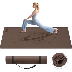 بساط يوجا كبير، بسمك 72 بوصة × 40 بوصة × 0.4 بوصة، بساط تمرين واسع جدًا، بساط تمرين كبير الحجم غير قابل للانزلاق مع حزام لليوجا والبيلاتيس واللياقة البدنية واستوديو صالة الألعاب الرياضية المنزلية in Kuwait